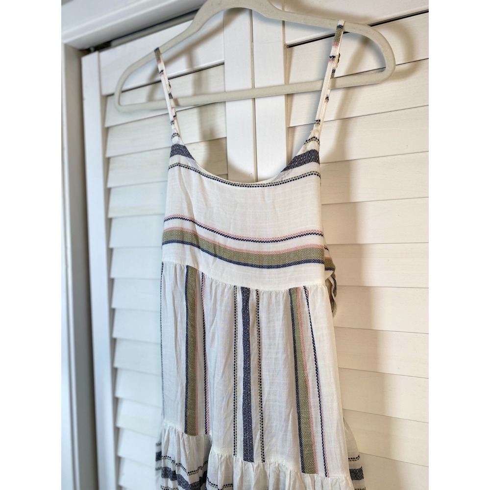 L Space Maxi Dress Striped Tiered Babydoll Summer Medium Cottagecore Coastal Med - Picture 3 of 6